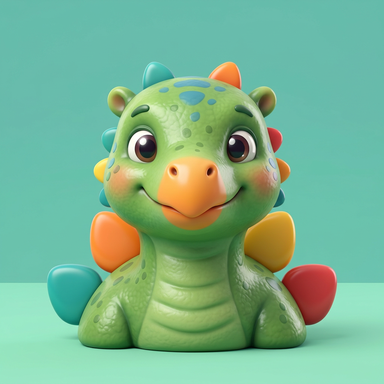 A friendly green cartoon dinosaur